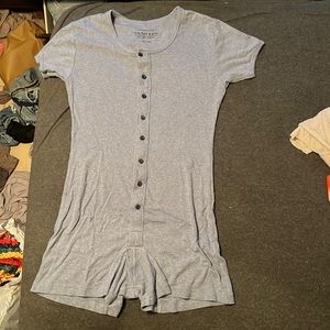 Gray blue onesie pajamas from victoria secret